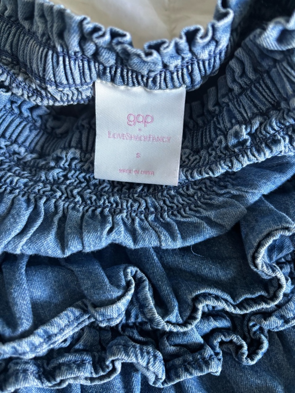 Love Shack Fancy Gap Denim Ruffle Two-Piece Set - Picture 4 of 4